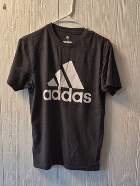 adidas Black Short Sleeve Tee with White Logo